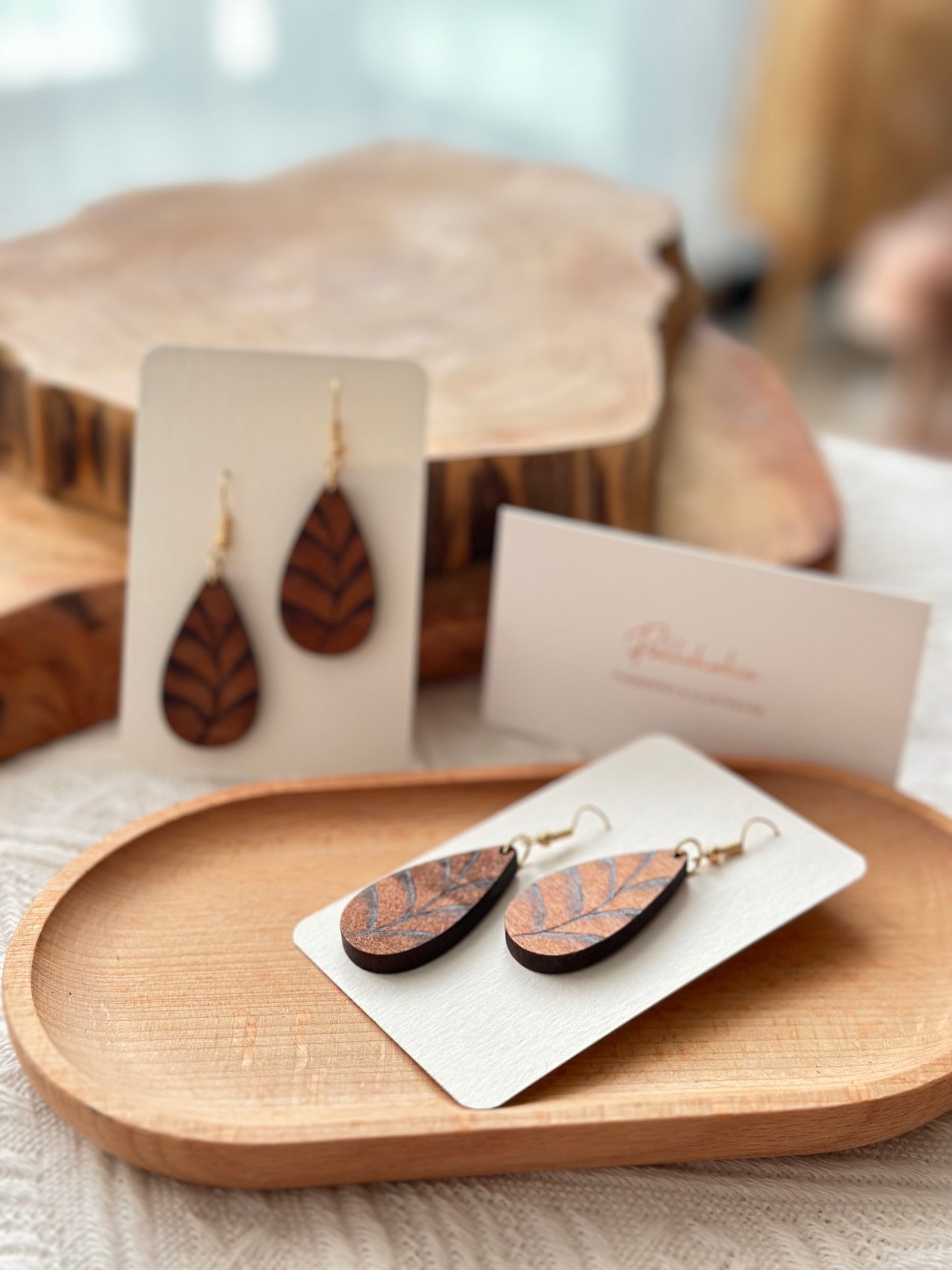 Leaf Wood Earrings