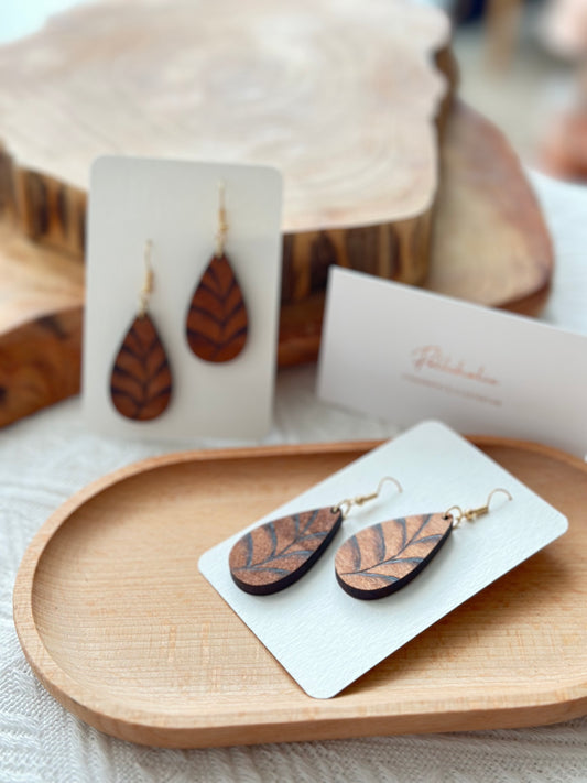 Leaf Wood Earrings