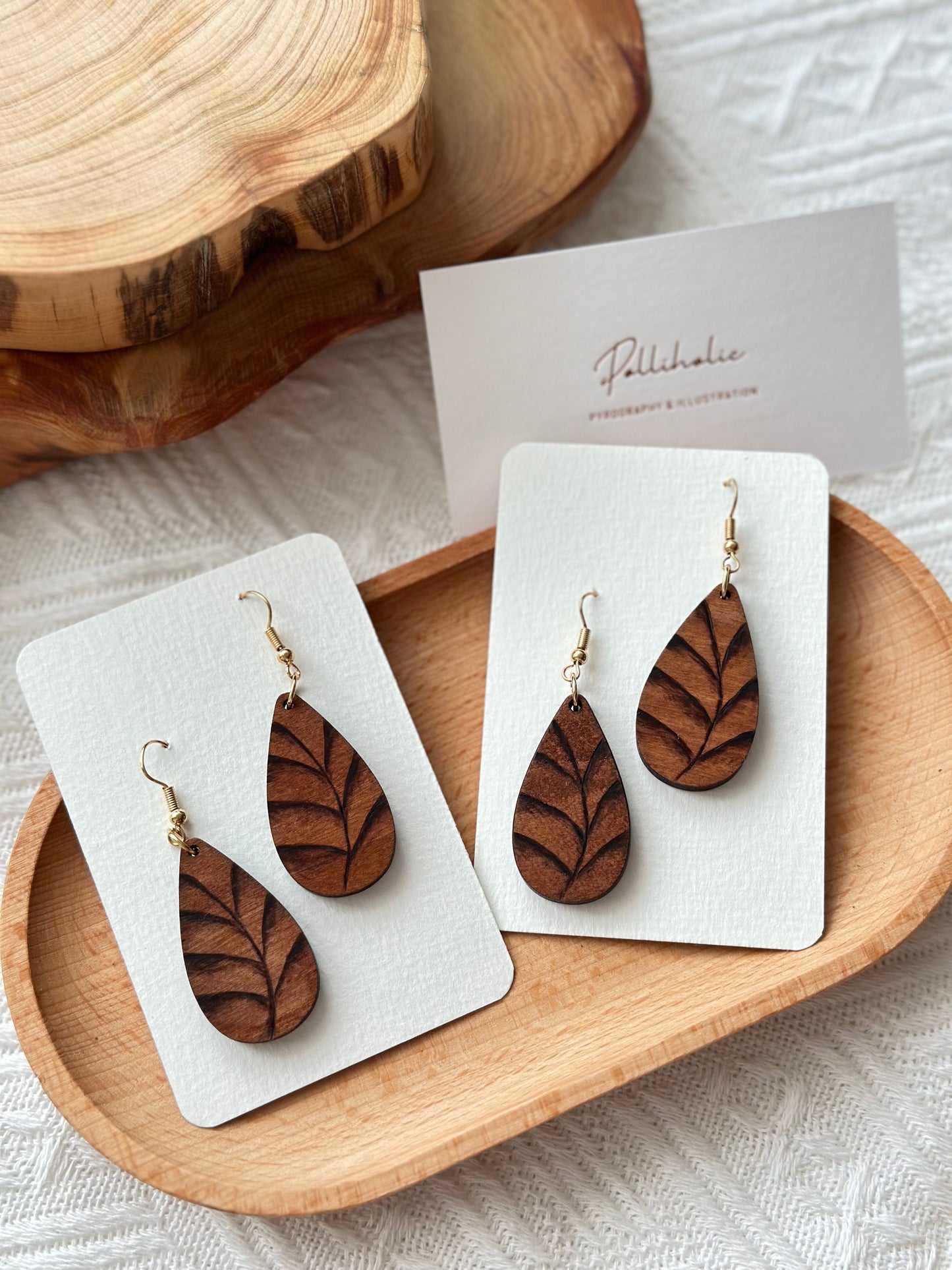 Leaf Wood Earrings
