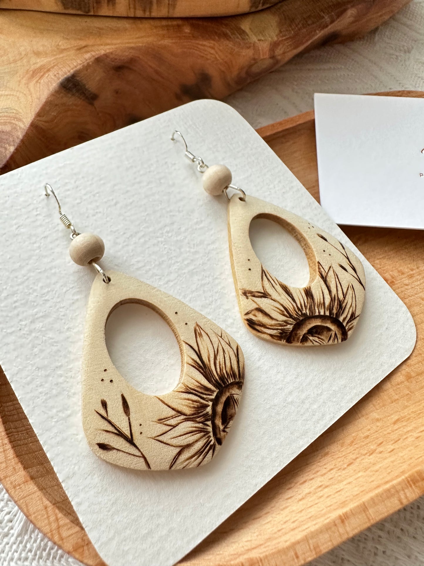 Flower Wood Earrings
