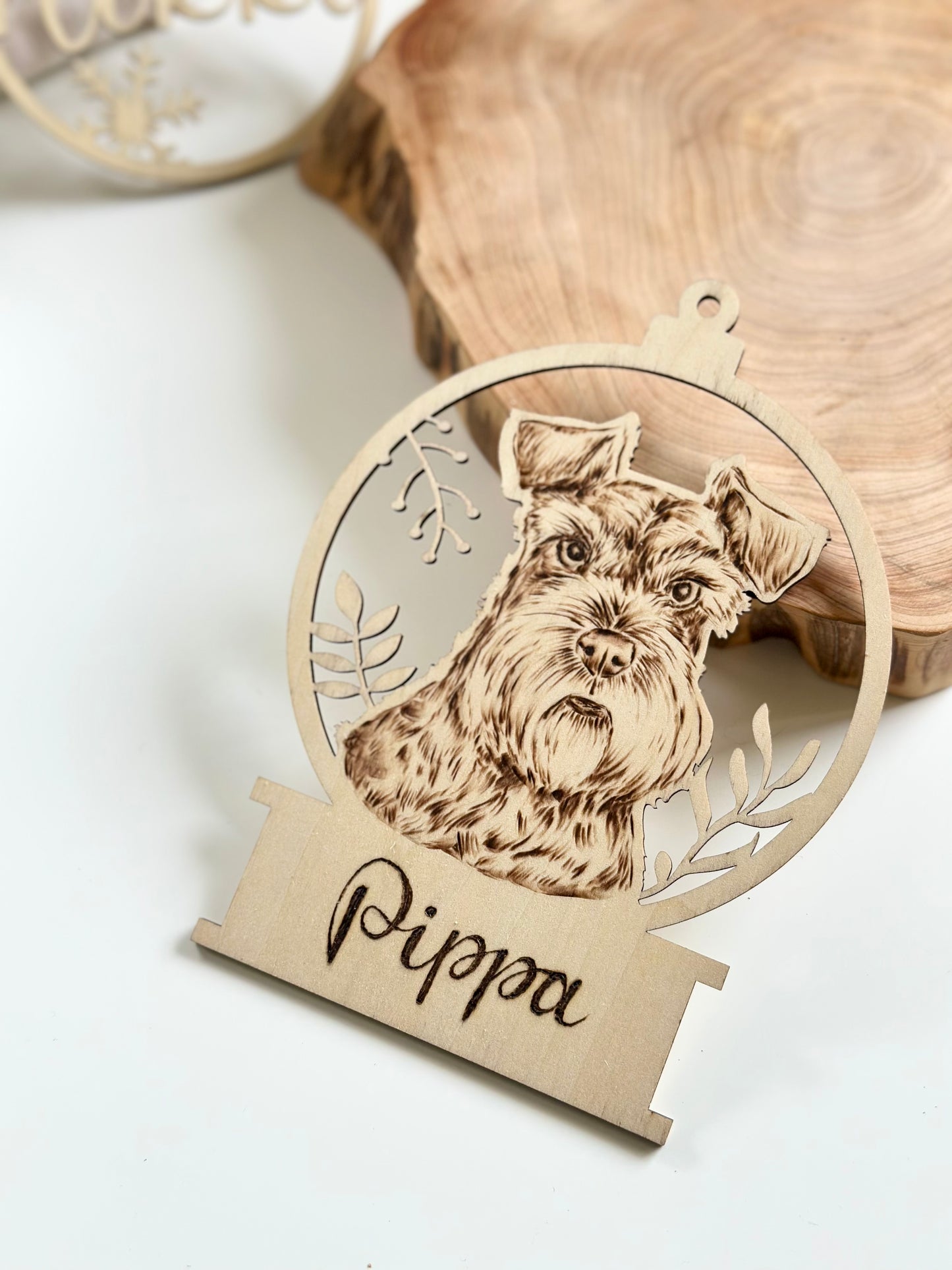 Custom Pet Portrait Ornament – Handmade Woodburned Decoration | Pet Memorial Gift | Personalized Dog & Cat Keepsake