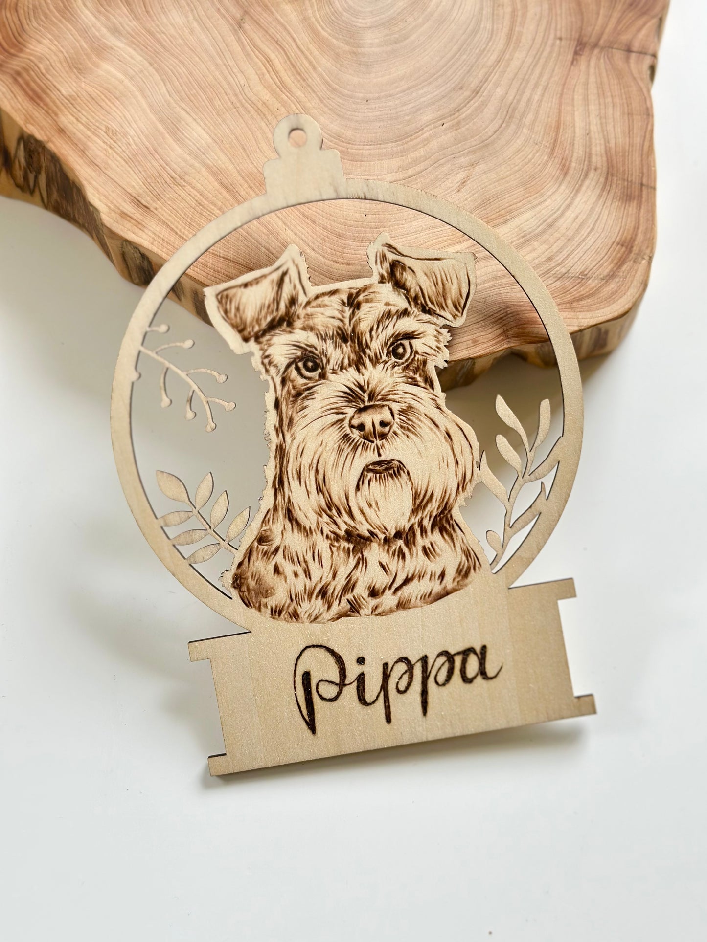 Custom Pet Portrait Ornament – Handmade Woodburned Decoration | Pet Memorial Gift | Personalized Dog & Cat Keepsake