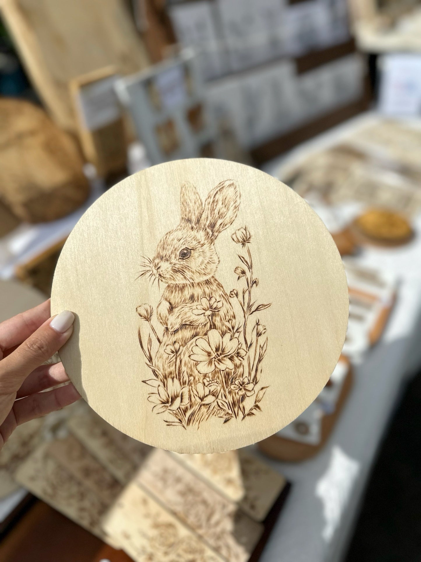 Custom Pet Portrait on Plywood – Thin Circle Plywood Pyrography Art