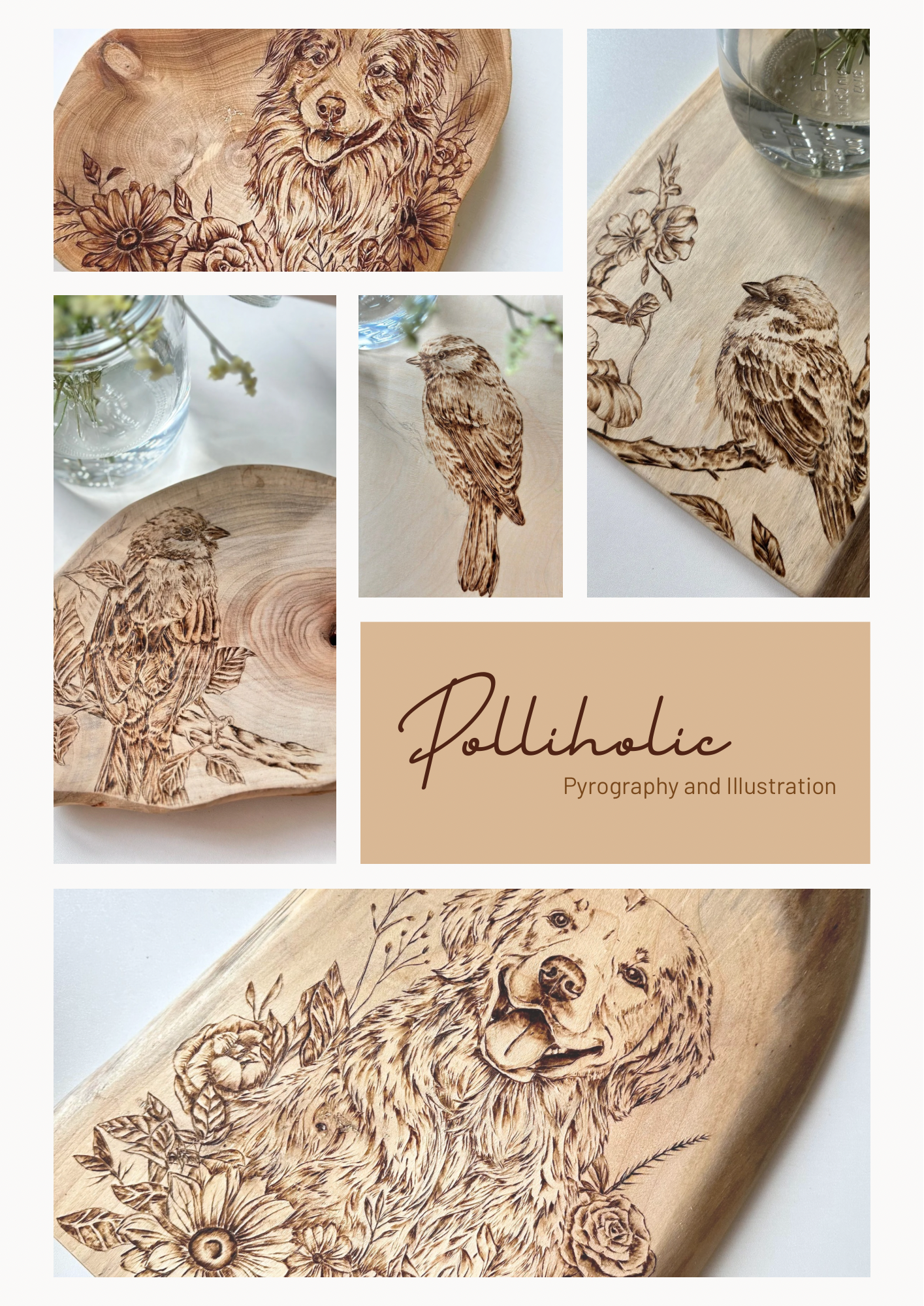 Customized Pet Portrait Pyrography