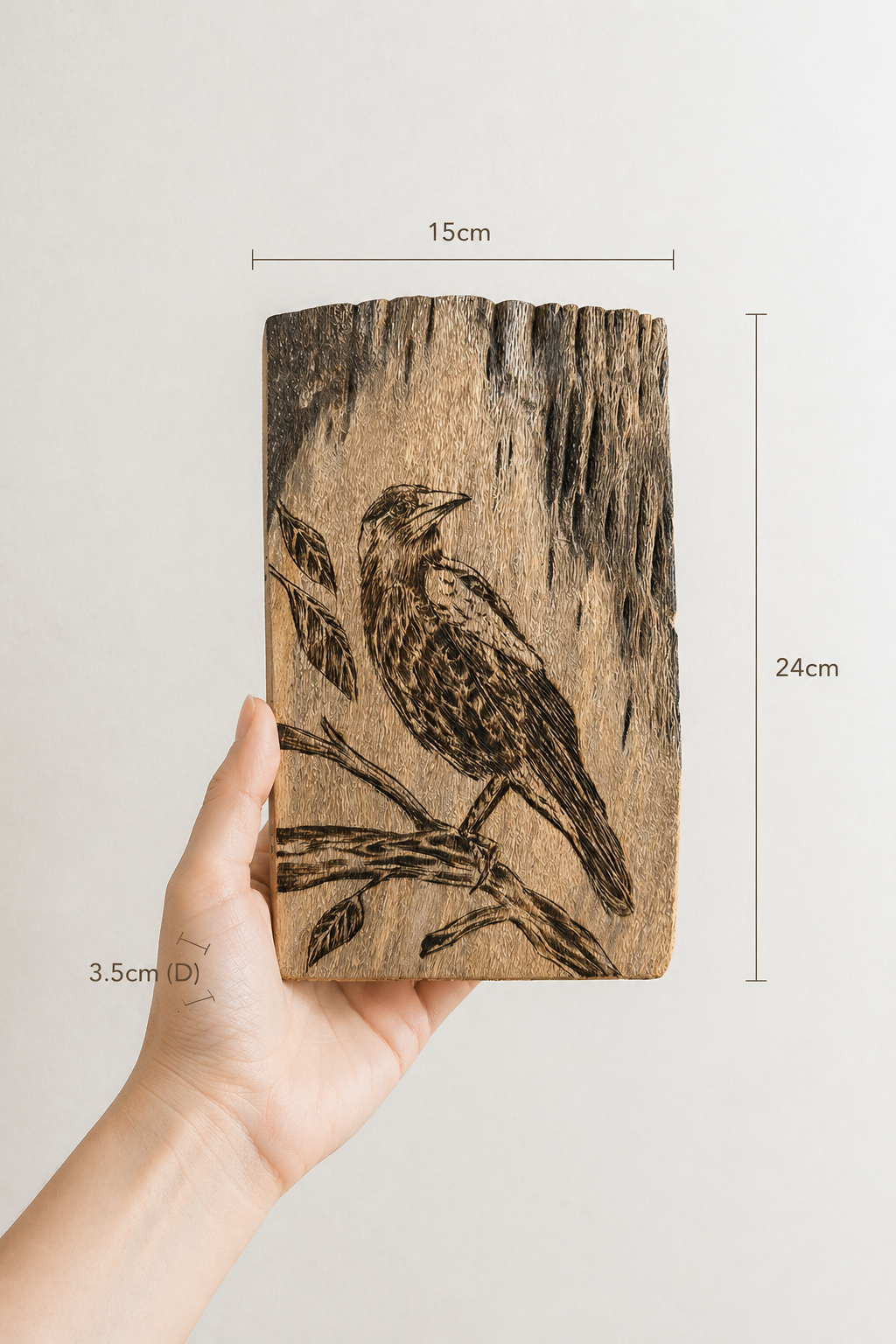 Stillness in the Rain - Pyrography Fine Art