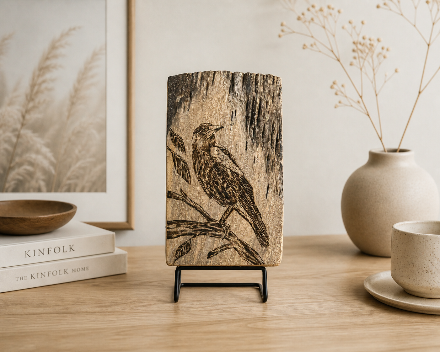 Stillness in the Rain - Pyrography Fine Art