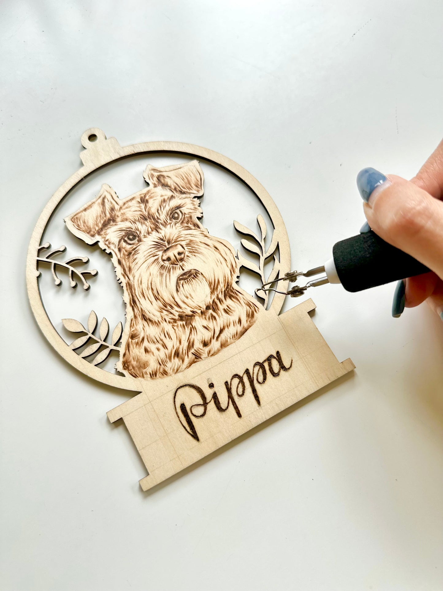 Custom Pet Portrait Ornament – Handmade Woodburned Decoration | Pet Memorial Gift | Personalized Dog & Cat Keepsake